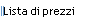 Lista di prezzi